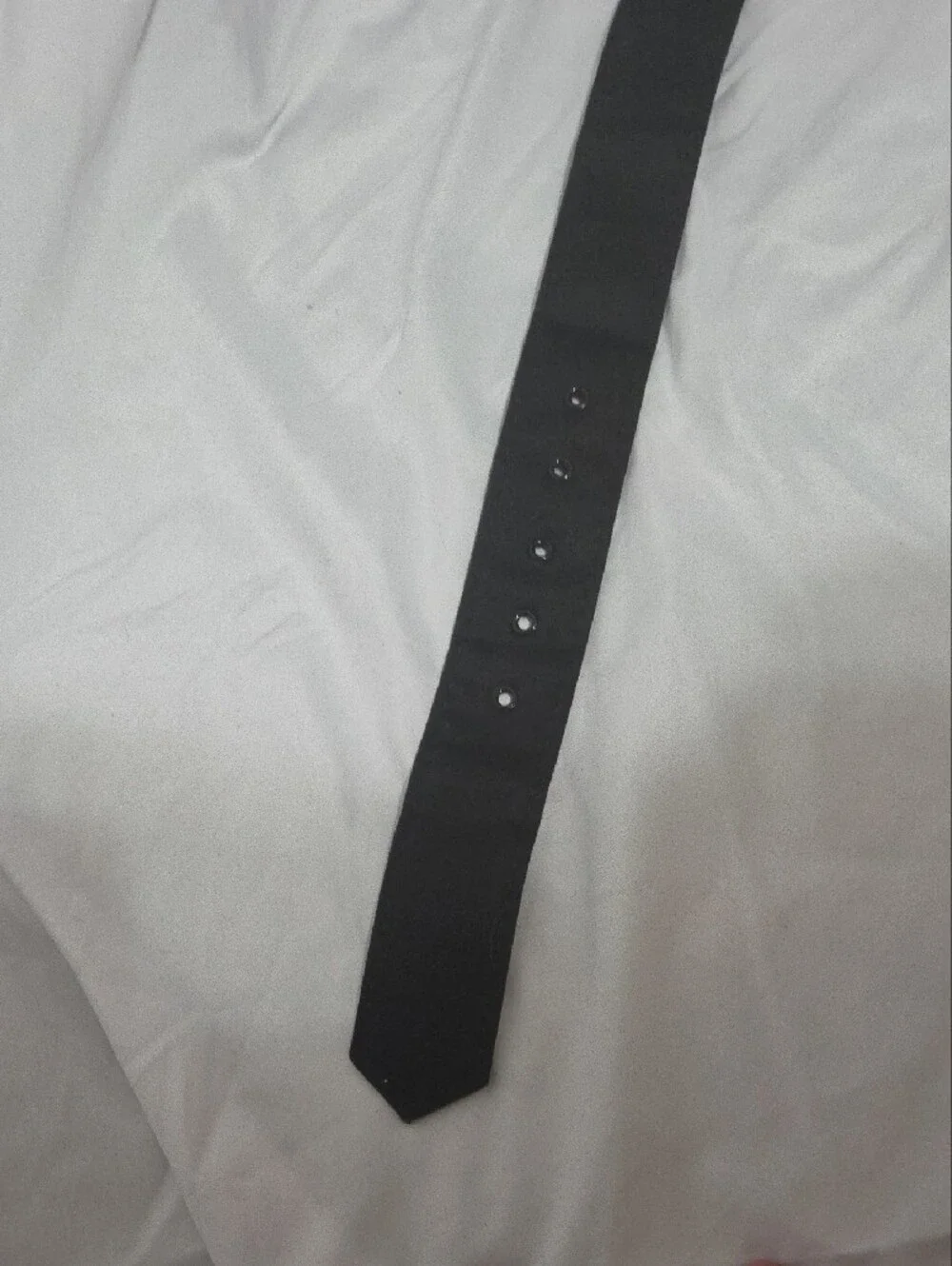 Classic Design Black Fabric Covered Belt, Square Buckle, Size 28-32, Good Cond